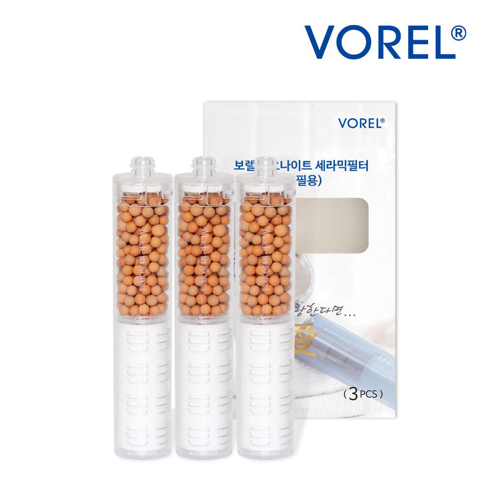VOREL Ionite Dual Replacement Filter 3 Pack Antibacterial Rust Removal Shower _ Made in Korea